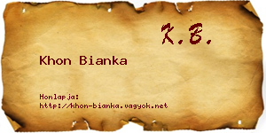 Khon Bianka névjegykártya